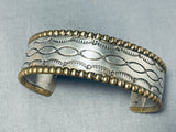 Interesting Vintage Native American Navajo Sterling Silver Bracelet Signed-Nativo Arts