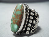 Native American Important Albert Jake Damale Turquoise Sterling Silver Ring-Nativo Arts