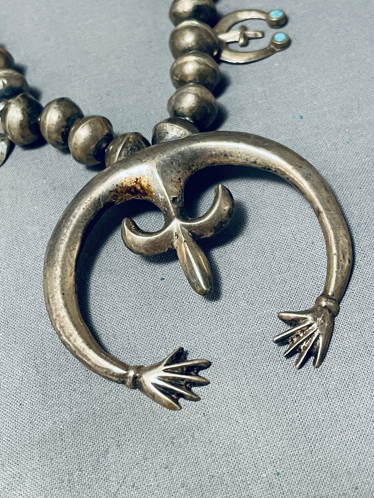 Vintage Squash Blossom Necklace with Naja Pendant