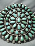 Early 1900's Vintage Native American Navajo Cerrillos Turquoise Sterling Silver Bracelet Old-Nativo Arts