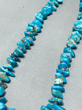 Vibrant Vintage Native American Navajo Morenci Turquoise Sterling Silver Necklace-Nativo Arts