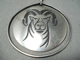 Important Vintage Native American Hopi Gary Elsie Yoyokie Sterling Silver Ram Necklace-Nativo Arts