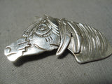 Native American Detailed Important Nel Morton Horse Sterling Silver Pin-Nativo Arts