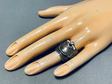 Saddle Highly Detailed Vintage Native American Navajo Sterling Silver Ring Old-Nativo Arts