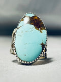 Fabulous San Felipe Signed 8 Turquoise Sterling Silver Colossal Ring-Nativo Arts
