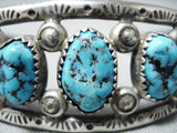 Superb Vintage Native American Navajo Turquoise Sterling Silver Bracelet-Nativo Arts