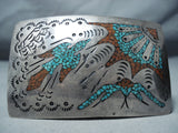 Unforgettable Vintage Native American Navajo Turquoise Sterling Silver Buckle Old-Nativo Arts