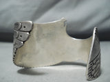 Heavy Eagle Vintage Native American Navajo Sterling Silver Bracelet-Nativo Arts