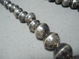 Outstanding Vintage Navajo Native American Sterling Silver Necklace Old-Nativo Arts