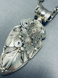 Ben Begaye (d) Vintage Native American Navajo Sterling Silver Arrowhead Necklace-Nativo Arts