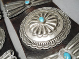 Heavy Authentic Vintage Native American Navajo Turquoise Sterling Silver Concho Belt Old-Nativo Arts