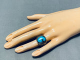 Important Vintage Native American Zuni Red Mountain Turquoise Sterling Silver Ring-Nativo Arts
