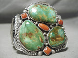 Native American One Of The Most Chunky Damale Turquoise Sterling Silver Coiled Bracelet-Nativo Arts