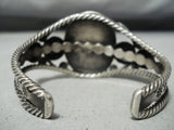 Early Huge Vintage Native American Navajo Royston Turquoise Coiled Sterling Silver Bracelet-Nativo Arts
