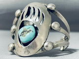 Huge Paw Vintage Native American Navajo Turquoise Sterling Silver Bracelet-Nativo Arts