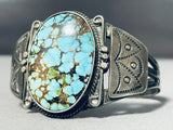 Early Very Rare Vintage Native American Navajo #8 Turquoise Sterling Silver Bracelet-Nativo Arts