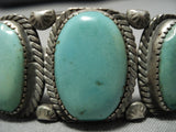 Incredible Vintage Native American Navajo Cerrillos Turquoise Sterling Silver Bracelet Old-Nativo Arts