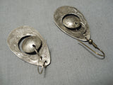 Incredible Vintage Native American Navajo Double Dangle Sterling Silver Earrings-Nativo Arts