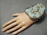 Biggest Best Vintage Native American Navajo #8 Turquoise Sterling Silver Bracelet Old-Nativo Arts