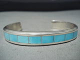 Native American Thick Sturdy Zuni Natural Sterling Silver Bracelet Cuff-Nativo Arts
