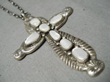 Important Vintage Native American Zuni Horace Iule Sterling Silver Cross Necklace-Nativo Arts