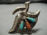 Important Vintage Native American Zuni Ron Iule Turquoise Sterling Silver Ring Old-Nativo Arts