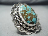 Magnificent San Felipe #8 Turquoise Mine Sterling Silver Ring Native American-Nativo Arts