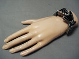 Native American Very Important Vintage Yaqui Danny Romero Opal Sterling Silver Inlay Bracelet-Nativo Arts