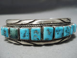 Impressive Vintage Navajo Turquoise Sterling Silver Bracelet Native American-Nativo Arts