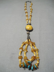 Important Orville White Vintage Native American Navajo Amber Sterling Silver Necklace-Nativo Arts