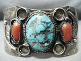 Authentic Vintage Native American Navajo Blue Diamond Turquoise Sterling Silver Bracelet-Nativo Arts