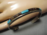 Amazing Vintage Navajo Turquoise Heishi Sterling Silver Native American Bracelet-Nativo Arts
