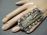 Heavy Huge San Felipe #8 Turquoise Sterling Silver Lizard Ring-Nativo Arts
