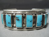 Superior Vintage Native American Navajo Turquoise Sterling Silver Bracelet Old-Nativo Arts