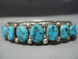 Unforgettable Vintage Native American Navajo Sleeping Beauty Turquoise Sterling Silver Bracelet Old-Nativo Arts