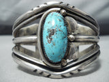 Heavy 100 Gram Vintage Native American Navajo Bisbee Turquoise Sterling Silver Bracelet-Nativo Arts