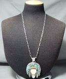 Native American Important Francisco Gomez Turquoise Coral Sterling Silver Chief Necklace-Nativo Arts