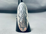 One Of The Most Heavily Detailed Vintage Native American Navajo Domed Sterling Silver Ring-Nativo Arts