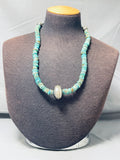 Eye Catching Native American Navajo Royston Turquoise Sterling Silver Necklace-Nativo Arts