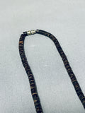 Native American Awesome Vintage Santo Domingo Turquoise Dark Brown Heishi Necklace-Nativo Arts