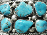 Heavy Huge Vintage Native American Navajo Cel Yazzie Turquoise Sterling Silver Bracelet Old-Nativo Arts