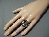 Amazing Navajo Lapis Sterling Silver Ring Native American Old-Nativo Arts