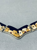 One Of The Most Unique Native American Navajo Pueblo Sterling Silver Inlay Necklace-Nativo Arts