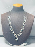 Native American Signed Dancing Kokopelli Vintage Navajo Sterling Silver Necklace-Nativo Arts