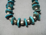 Incredible Vintage Native American Navajo Turquoise Sterling Silver Bead Necklace Old-Nativo Arts