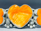 Hearts Of Shell Native American Navajo Sterling Silver Signed Bracelet-Nativo Arts