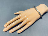 Rare Nez Vintage Native American Navajo Hand Tooled Sterling Silver Bracelet Cuff-Nativo Arts
