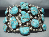 Nora Nelson Vintage Native American Navajo Blue Gem Turquoise Sterling Silver Bracelet-Nativo Arts