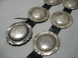 Authentic Vintage Native American Navajo Hand Wrought Sterling Silver Kirk Smith Concho Belt-Nativo Arts
