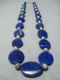 Incredible Navajo Lapis Sterling Silver Necklace Native American-Nativo Arts